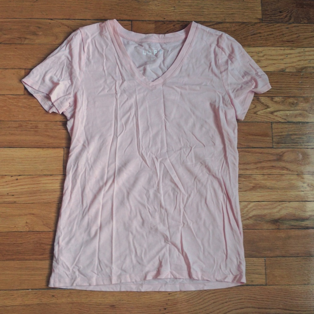 Loft soft blush v neck tee petite s